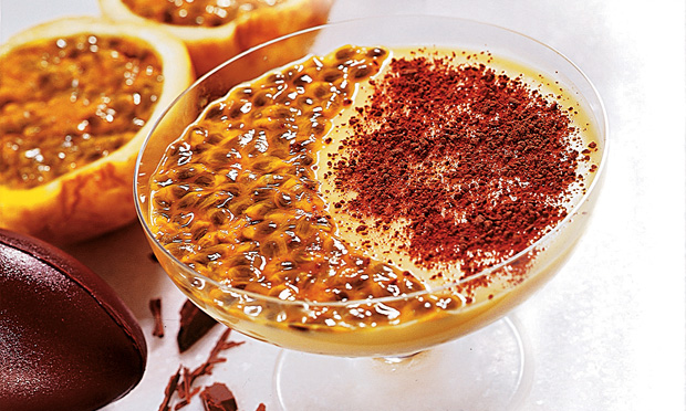 Creme de maracujá com chocolate