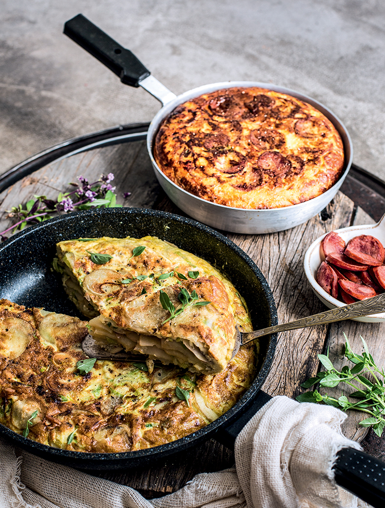 Fritada de batata com alho-poró