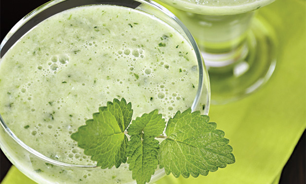 Batida refrescante com iogurte