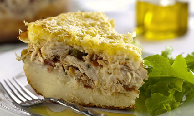 Enformado de arroz e frango