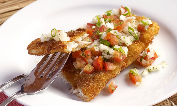 Filé de pescada ao vinagrete