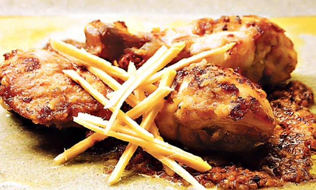 Frango com alho e gengibre