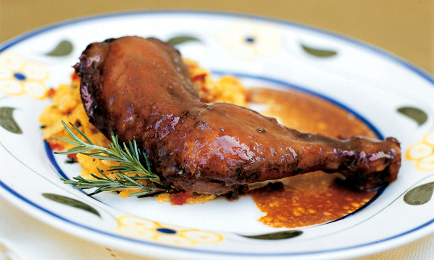 Frango assado com mel e gengibre