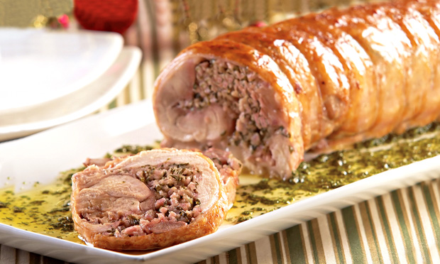 Frango assado com molho de ervas
