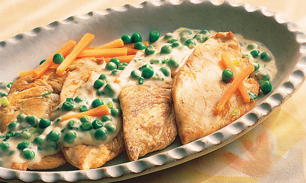 Frango com molho de ervilha