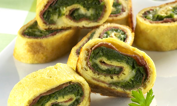 Fritada de salame e escarola