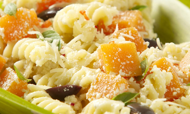Fusilli com cubos de abóbora
