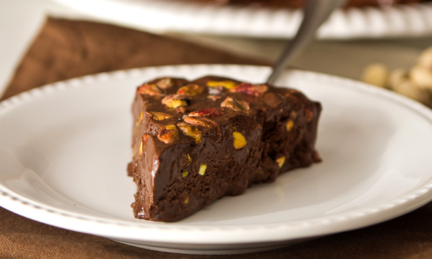 Gelado de chocolate com pistache