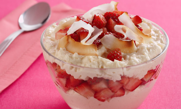 Gelado de morango e coco