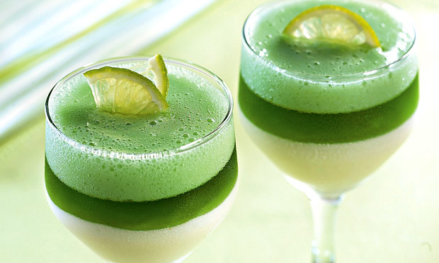 Gelatina de limão com creme