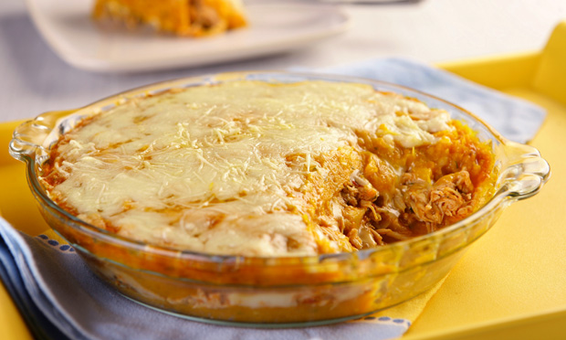 Gratinado de abóbora e frango