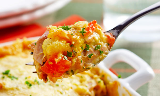 Gratinado de lascas de frango