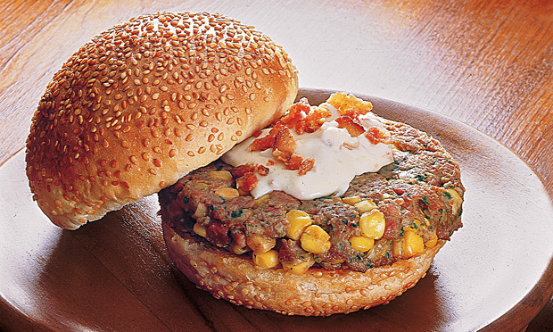 Hambúrguer com bacon e requeijão