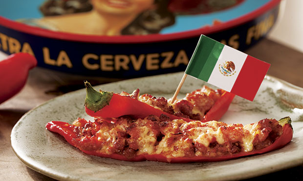 Pimenta jalapeño recheada e assada