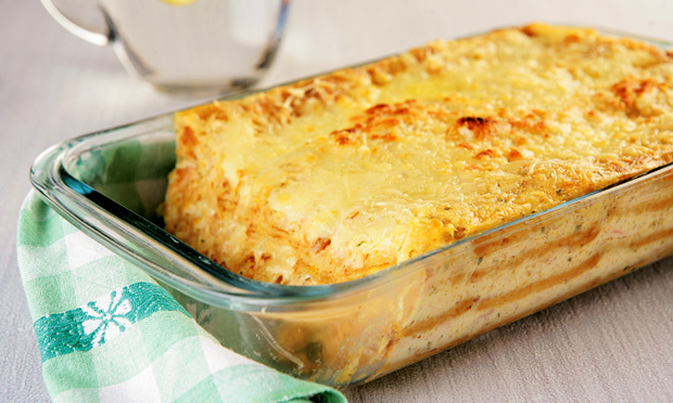 Lasanha de biscoito salgado