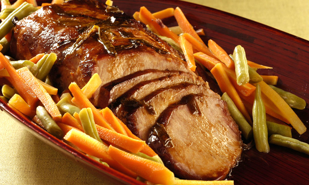 Lombo picante com legumes