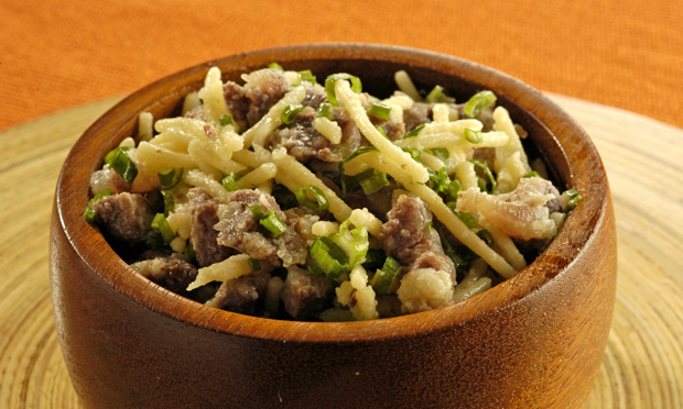 Macarrão com carne-seca