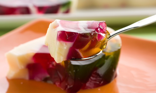 Mosaico com creme de leite e baunilha