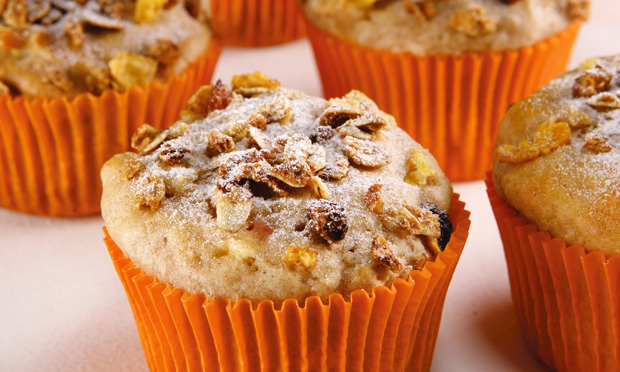 Muffin de maçã e granola