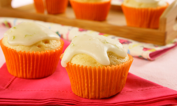 Muffin de limão com falso fondant