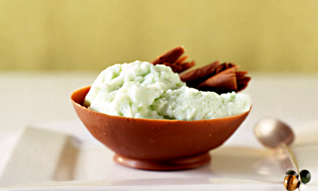 Musse de menta e chocolate