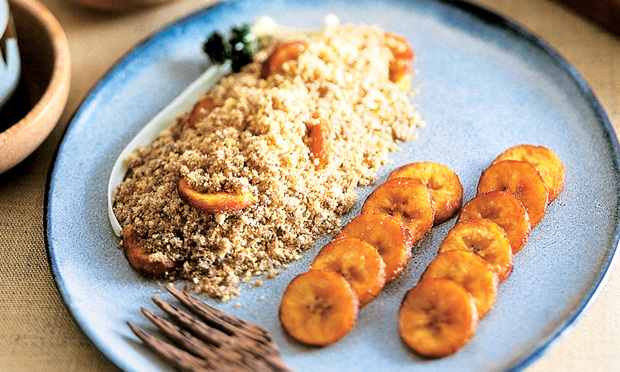 Paçoca de carne com banana