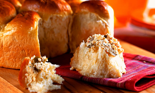 Pão de batata e frango