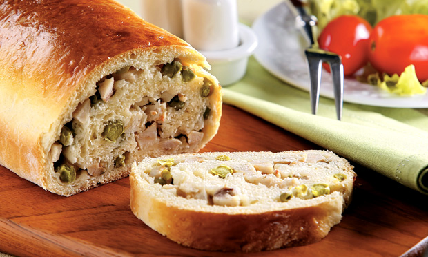 Pão de frango com ervilha