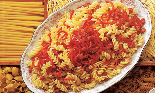 Parafuso com Pimentão e Linguiça