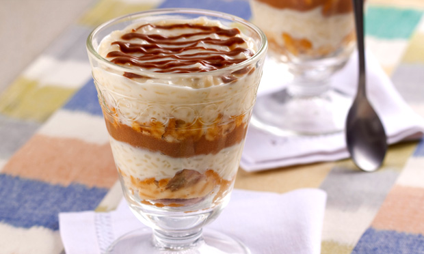 Pavê de arroz-doce e chocolate
