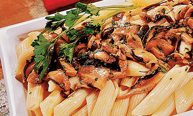 Penne com shiitake