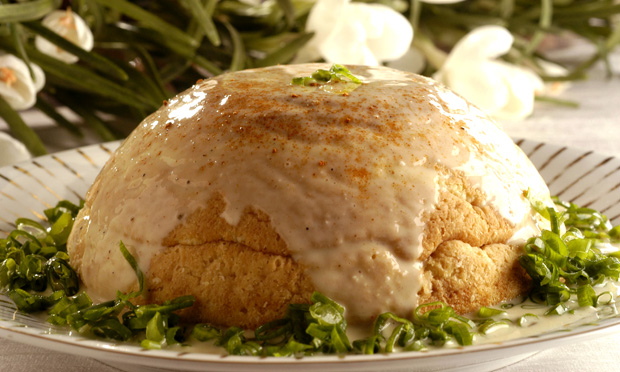 Pudim de pão salgado