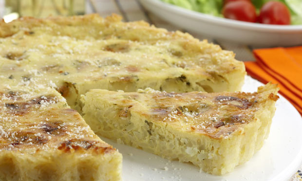 Quiche de arroz e queijo