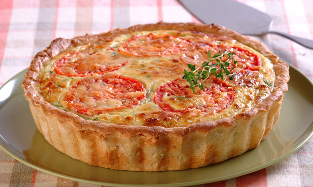 Quiche de legumes com massa de inhame