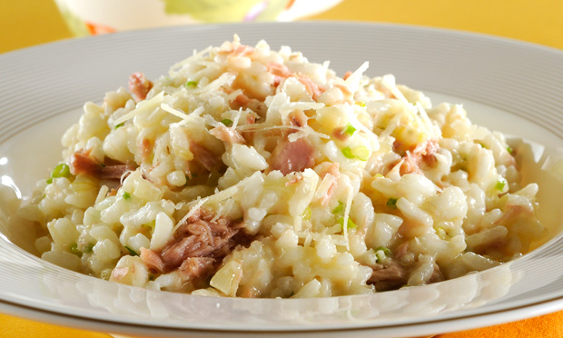 Risoto de atum e gengibre