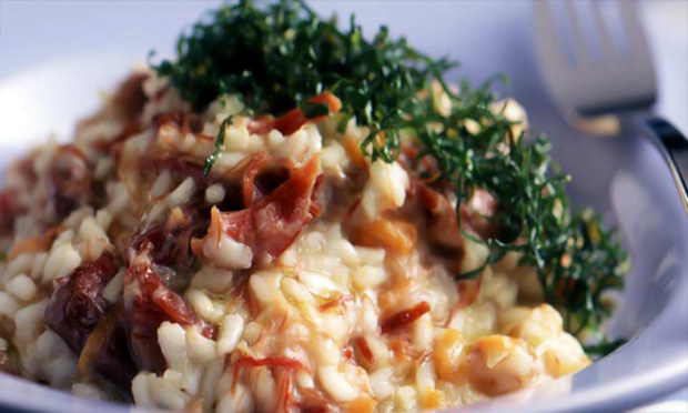 Risoto de carne-seca e abóbora