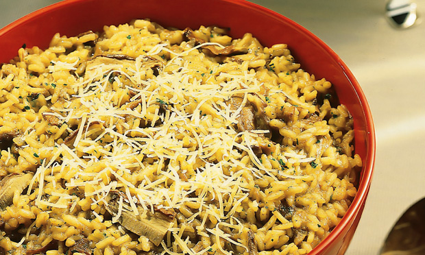 Risoto de cogumelo seco