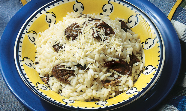 Risoto com filé-mignon e funghi