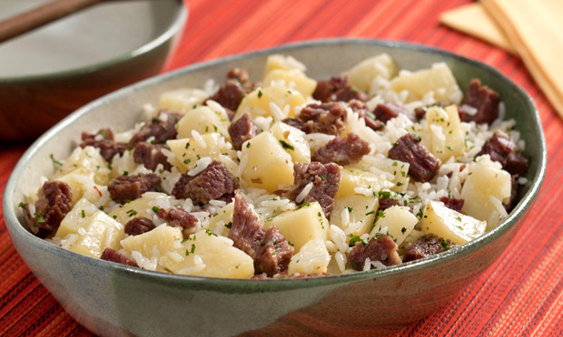 Risoto de carne-seca e batata