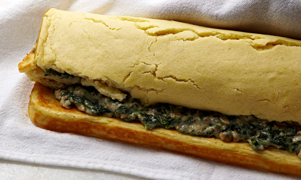 Rocambole de purê de batata e espinafre