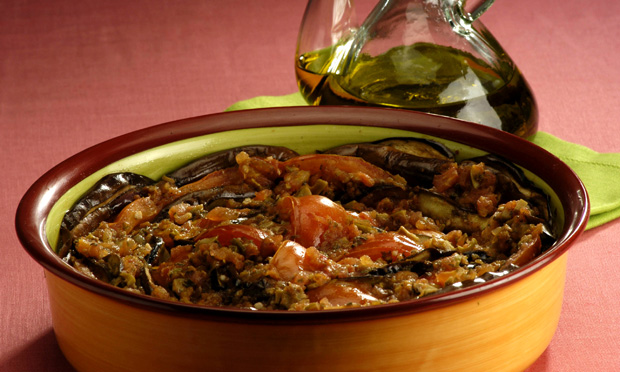 Salada de berinjela com tomate