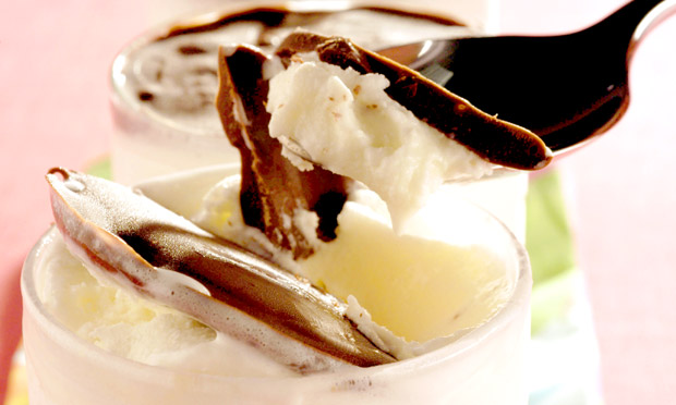 Sorvete com tampa de chocolate