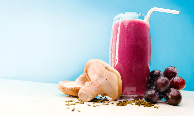 Suco de chá verde e uva