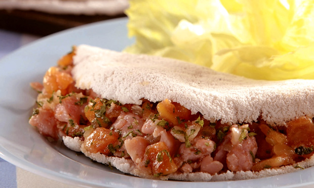 Tapioca com linguiça