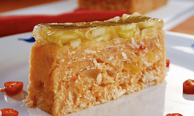 Terrine de frango e alho-poró