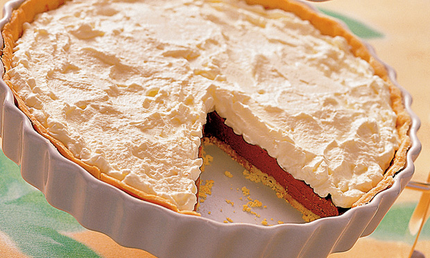 Torta de chocolate e chantilly
