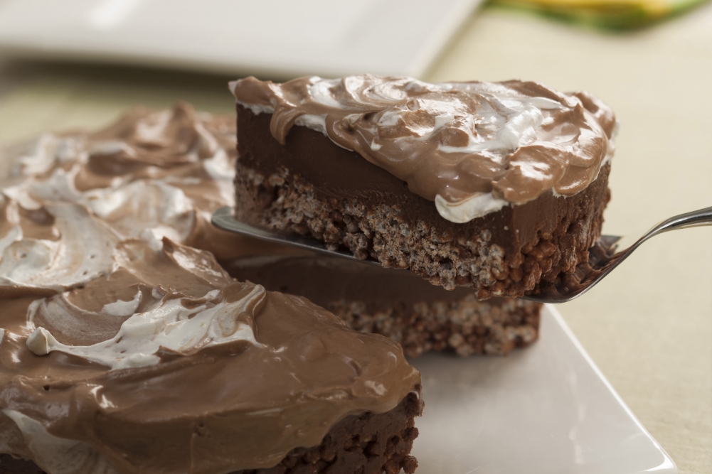 Torta crocante de dois chocolates