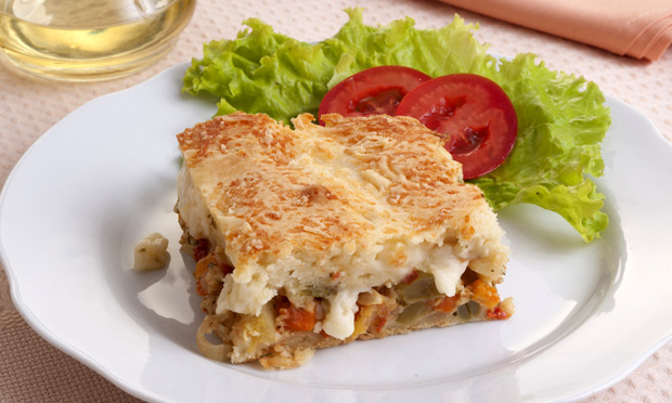 Torta de legumes e requeijão