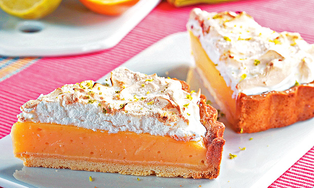 Torta-merengue de limão e laranja