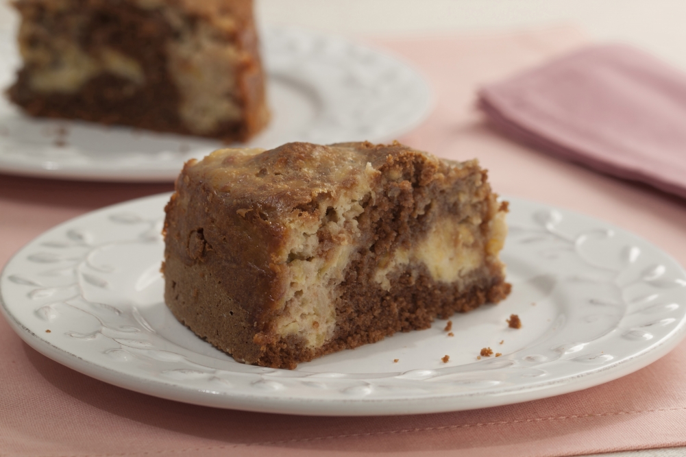 Torta rápida de chocolate e banana